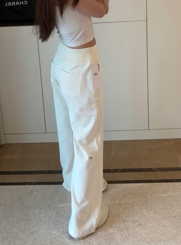 In stock 25 spring-summer new style patchwork knitted wide-leg pants, casual versatile, relaxed drape casual pants