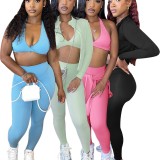 HR24042 European and American women's clothing, new autumn and winter tight-fitting sports casual three-piece suit