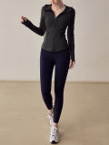 lu sports hooded jacket for women, new spring and autumn slim-fit professional quick-dry yoga fitness top