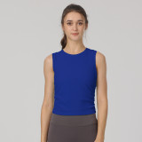 Ribbed top allittak slim-fit sleeveless sports yoga tank top for women, tight-fitting, waist-cinching, quick-drying