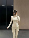 Spring/Summer 4.0 New Model Women's Quick-Dry Stretch Slim Fit Sports Jacket with Gold Zipper and Brushed Stand Collar for Yoga