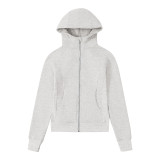 Lu cotton scub full-zip slim-fit thickened classic cardigan sports hooded sweatshirt slim-fit jacket thickened warm winter coat
