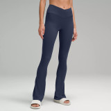 V-shaped high-waisted, leg-lengthening, brushed fabric, naked-feel, butt-lifting, peach-shaped yoga pants for women, suitable for outdoor wear