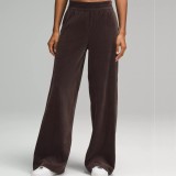 lu loose wide-leg straight floor-length pants casual scuba stretch corduroy sweatpants for women slimming winter