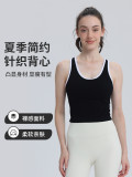 Summer sports outerwear vest, same style, short length, with chest pads, breathable, shockproof, suitable for running, fitness, and yoga
