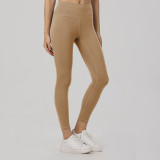 lu fleece-lined casual sports algi fitness leggings, tight-fitting pants with a naked feel, double-sided brushed outerwear yoga pants, long pants