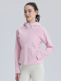 New autumn sports outdoor hooded jacket, waterproof, sun-protective, slim-fit, short, lightweight women's windbreaker