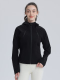 New autumn sports outdoor hooded jacket, waterproof, sun-protective, slim-fit, short, lightweight women's windbreaker