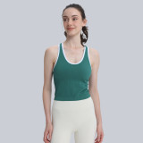 Summer sports outerwear vest, same style, short length, with chest pads, breathable, shockproof, suitable for running, fitness, and yoga
