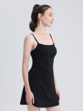 Summer dress with built-in chest pads, slimming A-line slip dress, complete set with leggings, short dress
