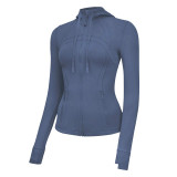 lu sports hooded jacket for women, new spring and autumn slim-fit professional quick-dry yoga fitness top