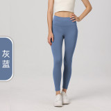 Summer high-waisted seamless spring-summer cropped tight peach-colored leggings that make legs look longer, butt-lifting, seamless fitness pants for women, yoga pants