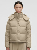 lu Winter Four-Grid White Duck Down Warm Yoga Jacket lu Detachable Hooded Short Sports Down Jacket for Women