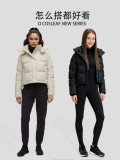 lu Winter Four-Grid White Duck Down Warm Yoga Jacket lu Detachable Hooded Short Sports Down Jacket for Women