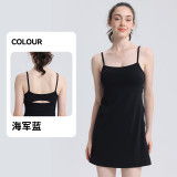 Summer dress with built-in chest pads, slimming A-line slip dress, complete set with leggings, short dress