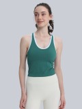 Summer sports outerwear vest, same style, short length, with chest pads, breathable, shockproof, suitable for running, fitness, and yoga