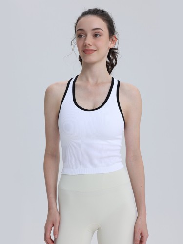 Summer sports outerwear vest, same style, short length, with chest pads, breathable, shockproof, suitable for running, fitness, and yoga