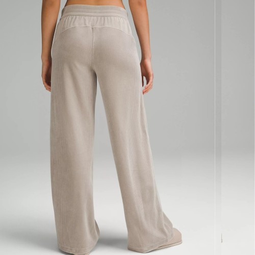 lu loose wide-leg straight floor-length pants casual scuba stretch corduroy sweatpants for women slimming winter
