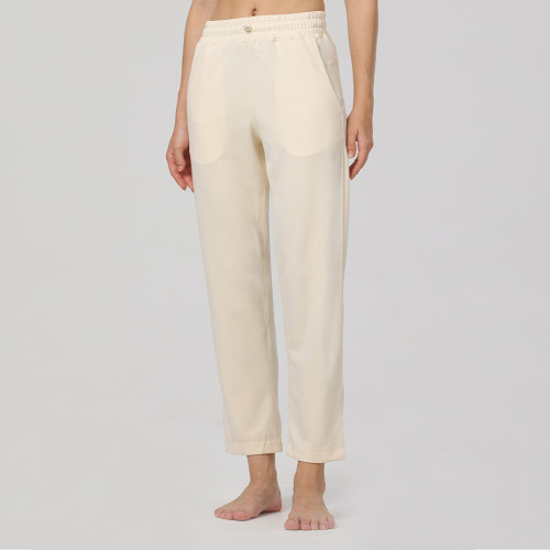 lu quick-dry air cotton casual slit pants, straight-leg elastic sports pants, long pants, breathable and comfortable, suitable for outdoor wear, lightweight