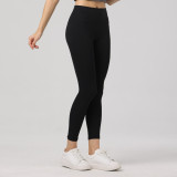 lu fleece-lined casual sports algi fitness leggings, tight-fitting pants with a naked feel, double-sided brushed outerwear yoga pants, long pants
