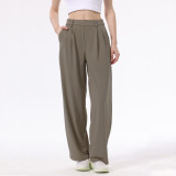 Yoga Pants Daydri Women's High-Waisted Long Pants, Loose Fit, Straight-Leg Sports Pants, Commuting Casual Trousers