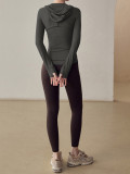 lu sports hooded jacket for women, new spring and autumn slim-fit professional quick-dry yoga fitness top