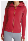scub full-zip slim-fit thickened cardigan jacket, thickened autumn and winter women's hooded sports sweatshirt
