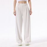 Yoga Pants Daydri Women's High-Waisted Long Pants, Loose Fit, Straight-Leg Sports Pants, Commuting Casual Trousers