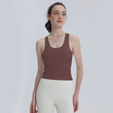 Summer sports outerwear vest, same style, short length, with chest pads, breathable, shockproof, suitable for running, fitness, and yoga