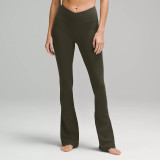 V-shaped high-waisted, leg-lengthening, brushed fabric, naked-feel, butt-lifting, peach-shaped yoga pants for women, suitable for outdoor wear