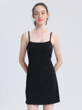 Summer dress with built-in chest pads, slimming A-line slip dress, complete set with leggings, short dress