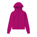 Lu cotton scub full-zip slim-fit thickened classic cardigan sports hooded sweatshirt slim-fit jacket thickened warm winter coat