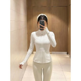 Spring/Summer 4.0 New Model Women's Quick-Dry Stretch Slim Fit Sports Jacket with Gold Zipper and Brushed Stand Collar for Yoga