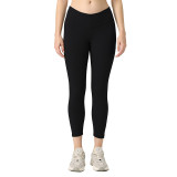 Lu brushed fabric, butt-lifting, quick-drying, elastic V-shaped waist, suitable for outdoor wear, sports yoga peach butt T-line tight leggings that make legs look longer