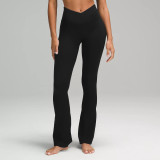 V-shaped high-waisted, leg-lengthening, brushed fabric, naked-feel, butt-lifting, peach-shaped yoga pants for women, suitable for outdoor wear