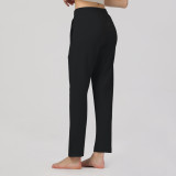 lu quick-dry air cotton casual slit pants, straight-leg elastic sports pants, long pants, breathable and comfortable, suitable for outdoor wear, lightweight