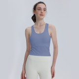 Summer sports outerwear vest, same style, short length, with chest pads, breathable, shockproof, suitable for running, fitness, and yoga
