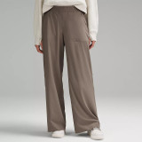 Summer lightweight loose-fitting floor-length casual woven women's swift trendy brand pocket zipper quick-dry long sports pants