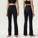 High-waisted groov women's sports outerwear, nude-feel slimming peach butt-lifting fitness yoga micro-flare pants