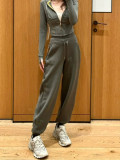 luPlu Fleece women's casual fitness loose-fitting high-waisted tummy-control fleece-lined jogger pants