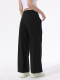 Autumn Thin High-Waisted High-Elastic Slimming Yoga Wide-Leg Pants for Commuting and Casual Wear for Women
