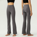 High-waisted groov women's sports outerwear, nude-feel slimming peach butt-lifting fitness yoga micro-flare pants