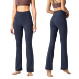 High-waisted groov women's sports outerwear, nude-feel slimming peach butt-lifting fitness yoga micro-flare pants