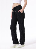Quick-drying, slimming, casual sports and fitness straight-leg mid-waist pants for women, studio workwear pants that make legs look longer