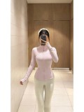 Spring/Summer 4.0 New Model Women's Quick-Dry Stretch Slim Fit Sports Jacket with Gold Zipper and Brushed Stand Collar for Yoga