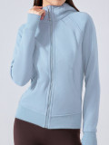 scub full-zip slim-fit thickened cardigan jacket, thickened autumn and winter women's hooded sports sweatshirt