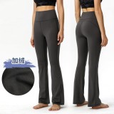 Popular micro-flare pants, quick-dry, sporty and casual, groov, fleece-lined, leg-lengthening, high-waisted, peach-butt yoga pants