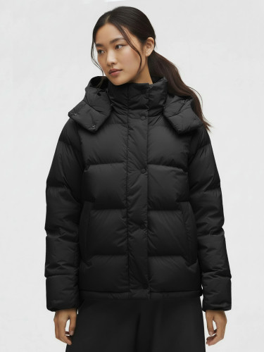 lu winter five-grid white duck down yoga jacket, warm hooded sports down jacket for women, with waist cinching drawstring
