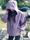 Spring and Autumn Lu Lu Fleece-Lined Hooded Waterproof Windbreaker Jacket for Women, Fully Sealed, Loose Fit, Soft Shell Outdoor Jacket