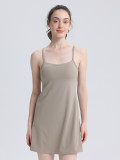 Summer dress with built-in chest pads, slimming A-line slip dress, complete set with leggings, short dress
